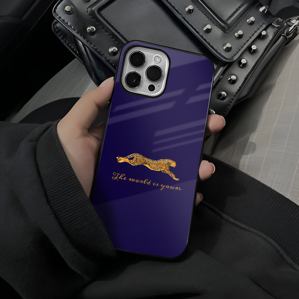Golden Cheetah Glass Case