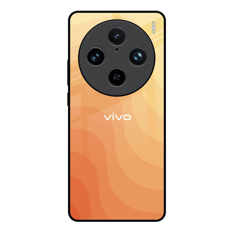 Orange Curve Pattern Vivo X100 Pro 5G Glass Back Cover Online