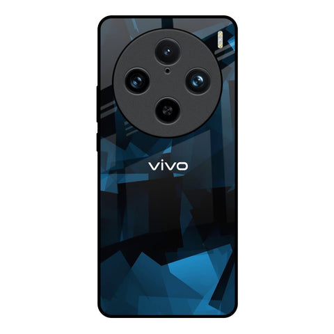 Polygonal Blue Box Vivo X100 Pro 5G Glass Back Cover Online