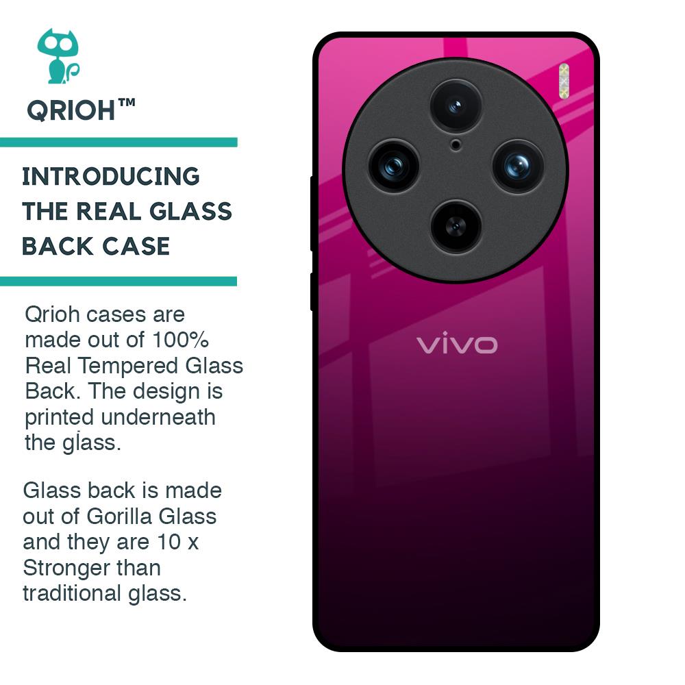 Purple Ombre Pattern Glass Case for Vivo X100 Pro 5G