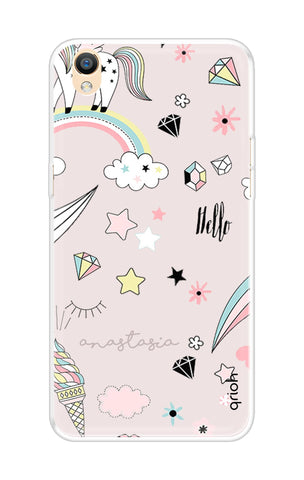 Unicorn Doodle OPPO R9 Back Cover