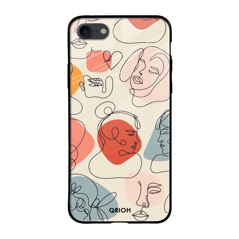 Abstract Faces Apple iPhone 7 Glass Cases & Covers Online