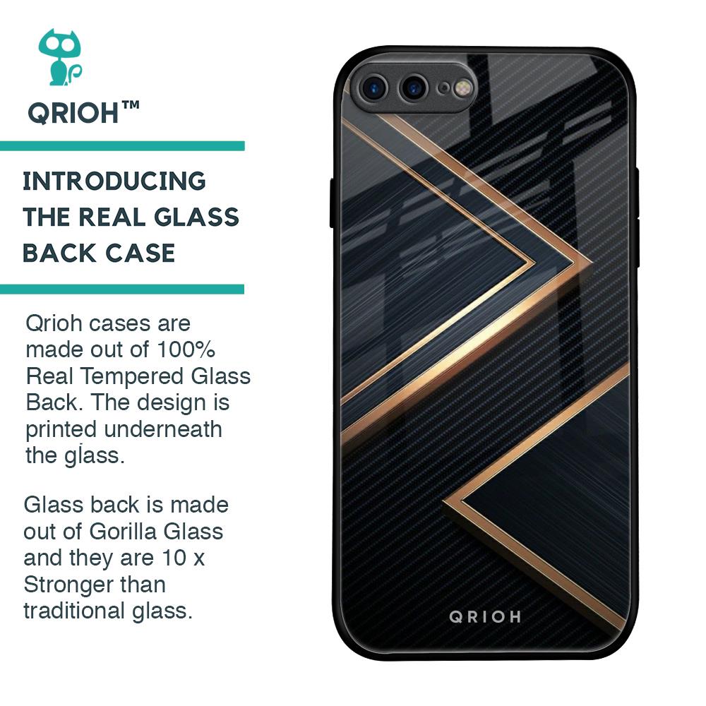 Sleek Golden & Navy Glass Case for iPhone 7 Plus