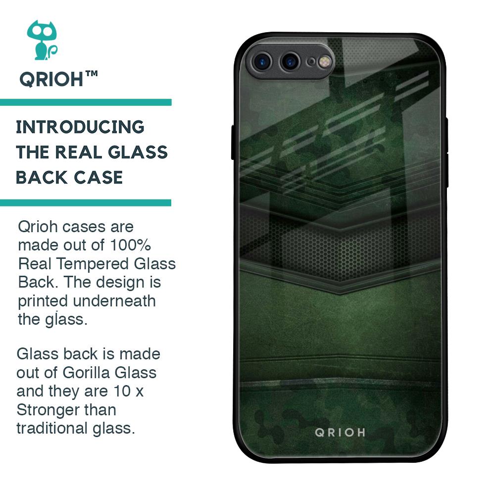 Green Leather Glass Case for iPhone 7 Plus