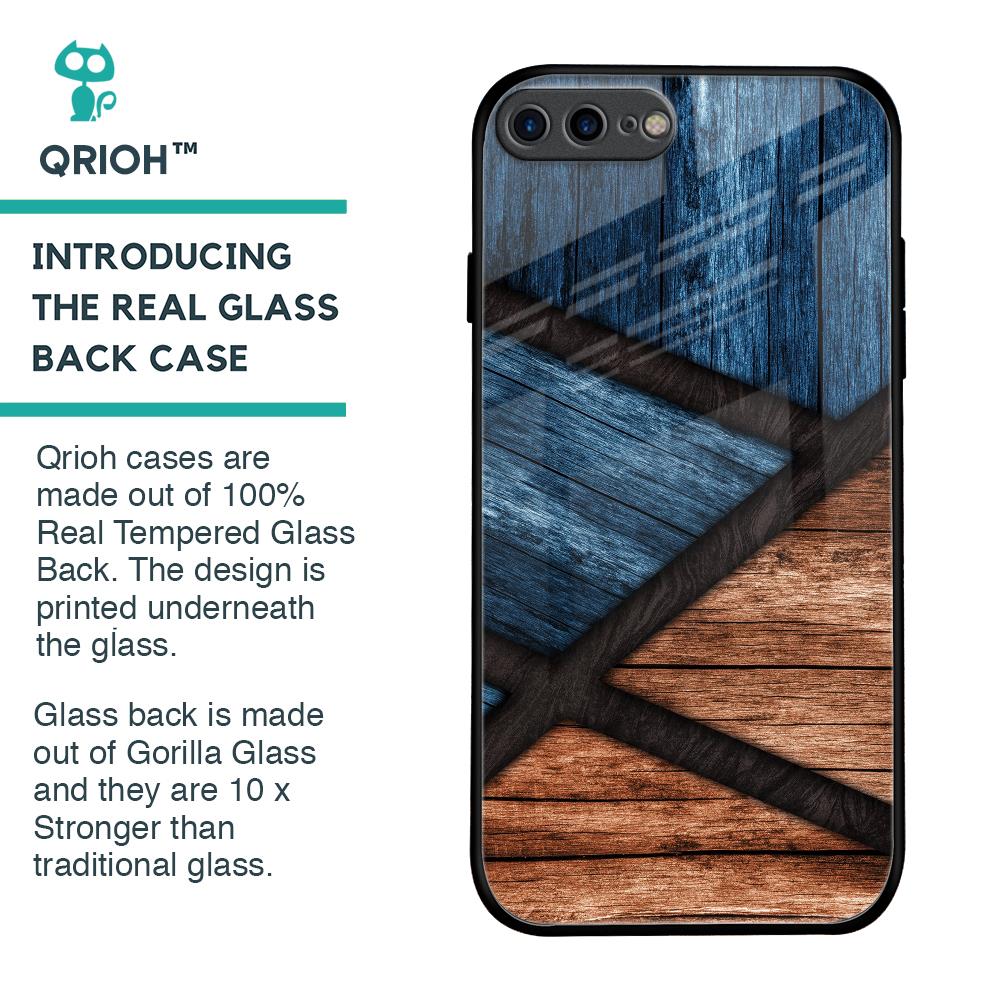 Wooden Tiles Glass Case for iPhone 7 Plus