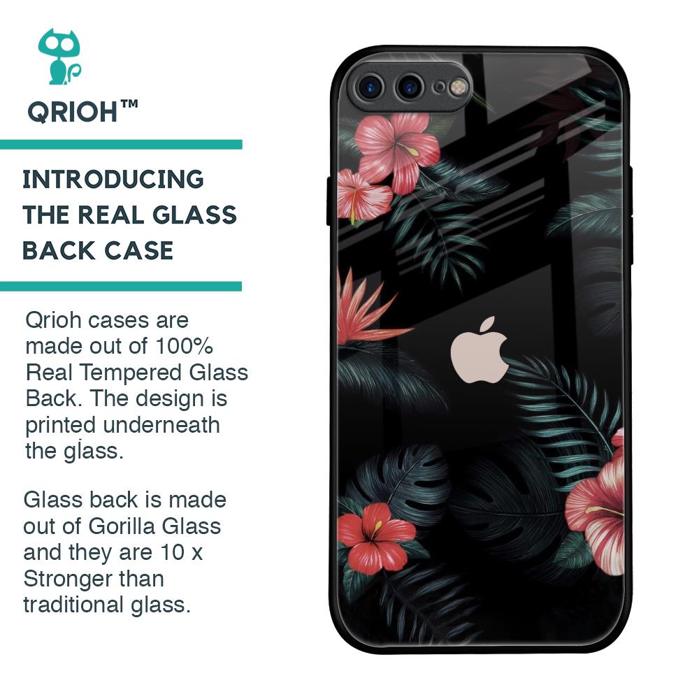 Tropical Art Flower Glass Case for iPhone 7 Plus