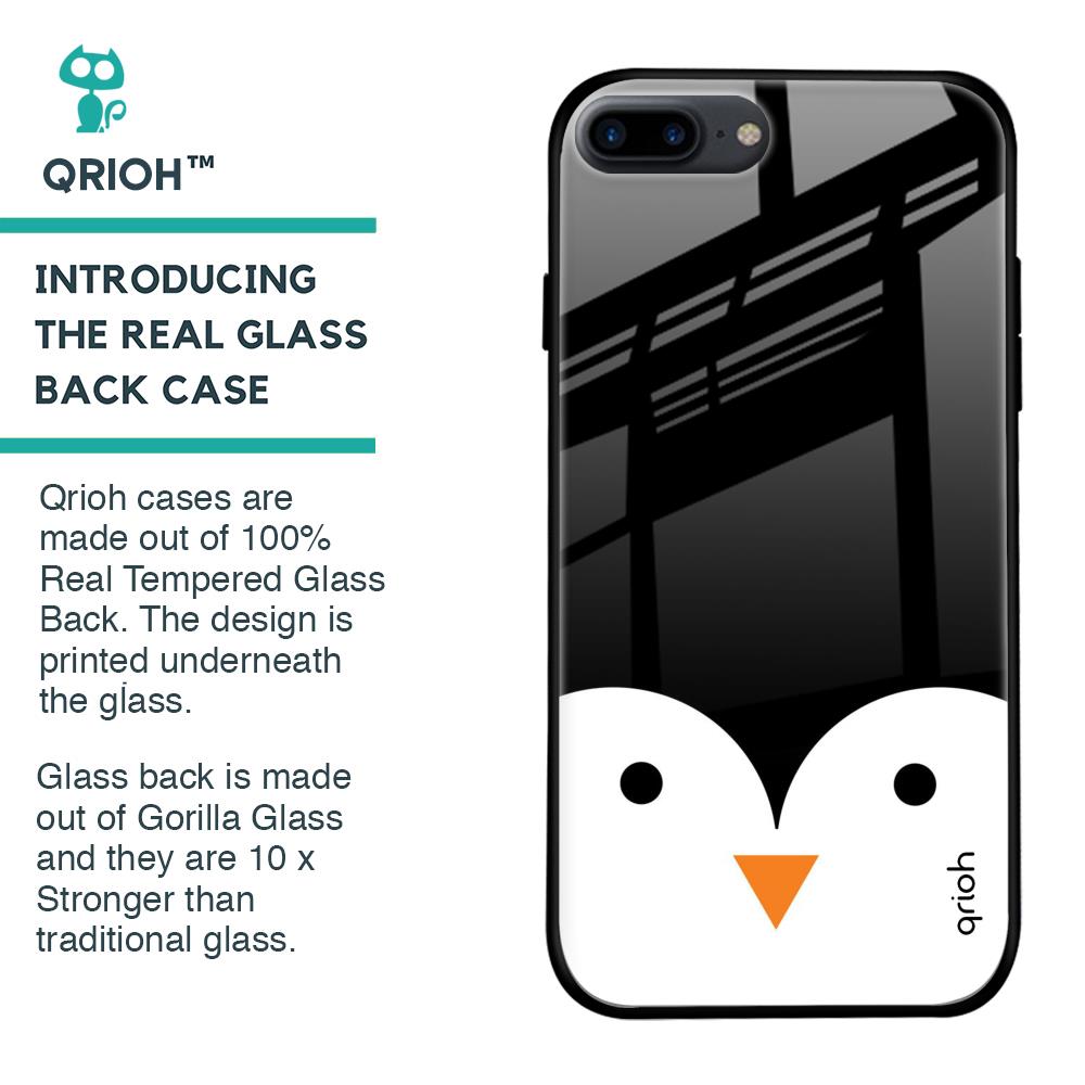 Cute Penguin Glass Case for iPhone 7 Plus