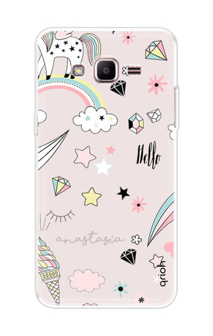 Unicorn Doodle Samsung J2 Prime Back Cover