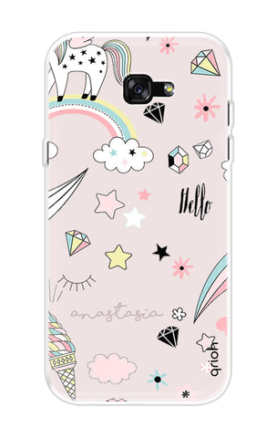 Unicorn Doodle Samsung A7 2017 Back Cover