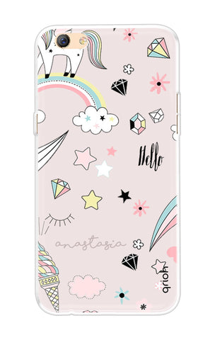 Unicorn Doodle Oppo F3 Plus Back Cover