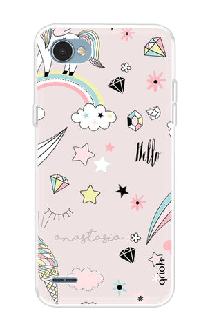 Unicorn Doodle LG Q6 Back Cover