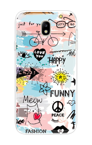 Happy Doodle Samsung J7 Pro Back Cover