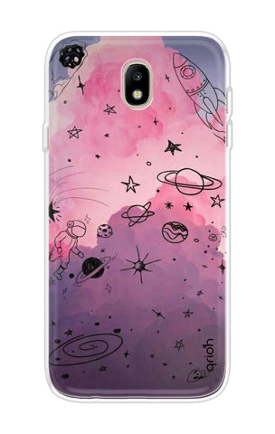 Space Doodles Art Samsung J7 Pro Back Cover