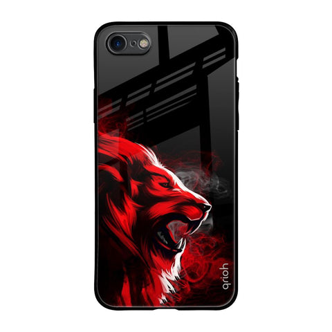 Red Angry Lion iPhone 8 Glass Back Cover Online