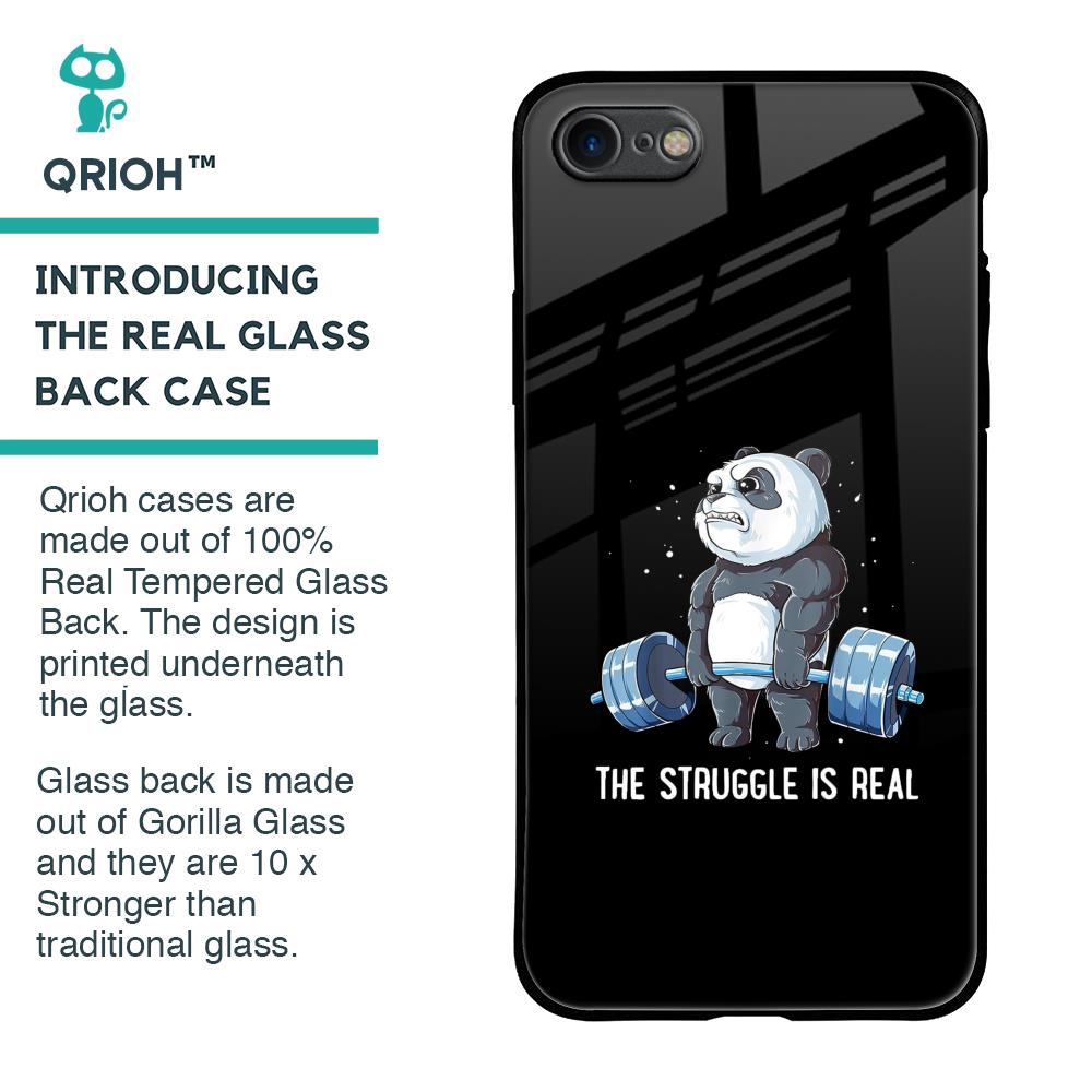 Real Struggle Glass Case for iPhone 8