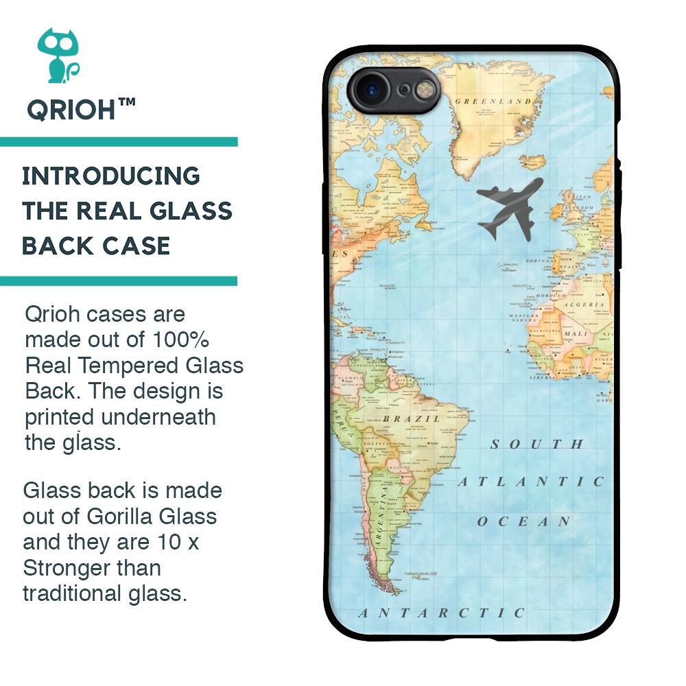 Travel Map Glass Case for iPhone 8
