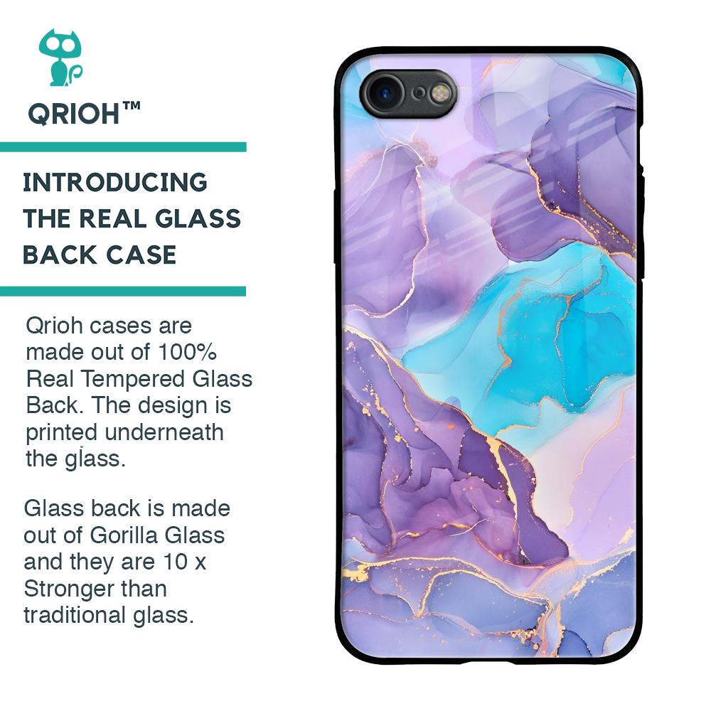 Alcohol ink Marble Glass Case for iPhone 8