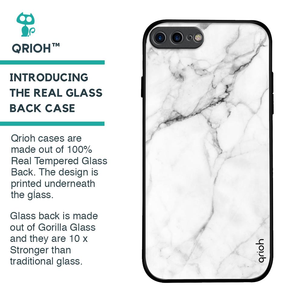 Modern White Marble Glass Case for iPhone 8 Plus