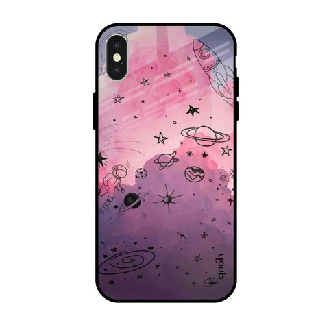 Space Doodles iPhone X Glass Back Cover Online