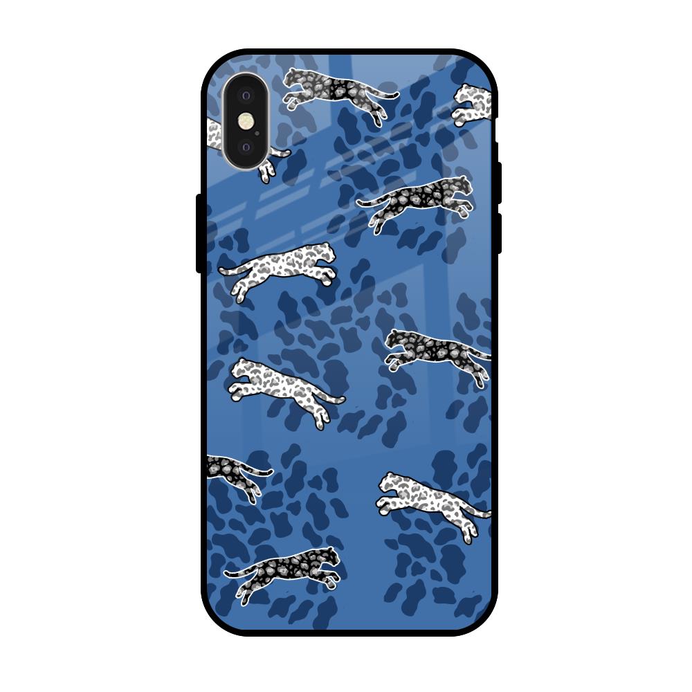 Blue Cheetah iPhone X Glass Back Cover Online