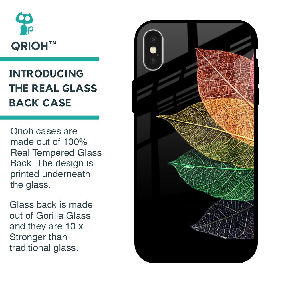 Colorful Leaves Glass Case for iPhone X
