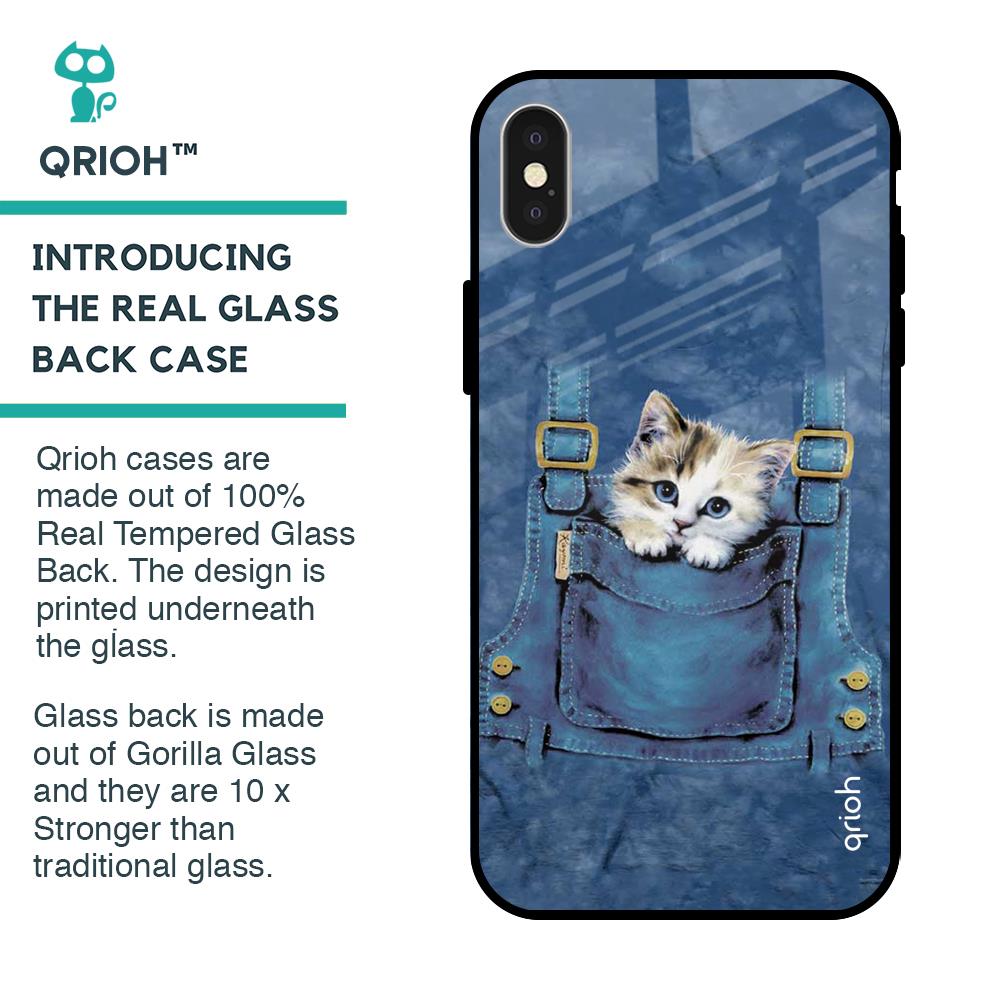 Kitty In Pocket Glass Case For iPhone X