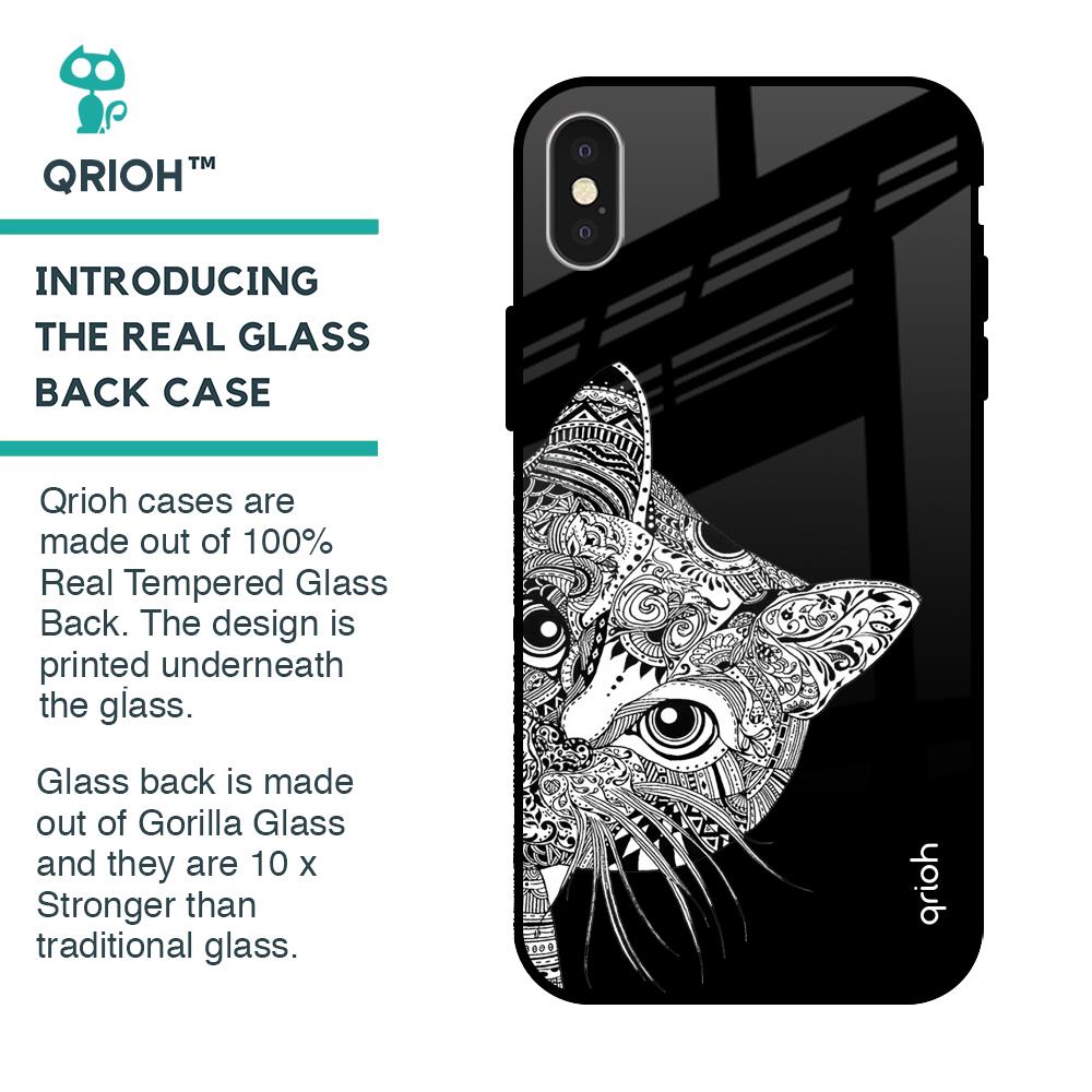 Kitten Mandala Glass Case for iPhone X
