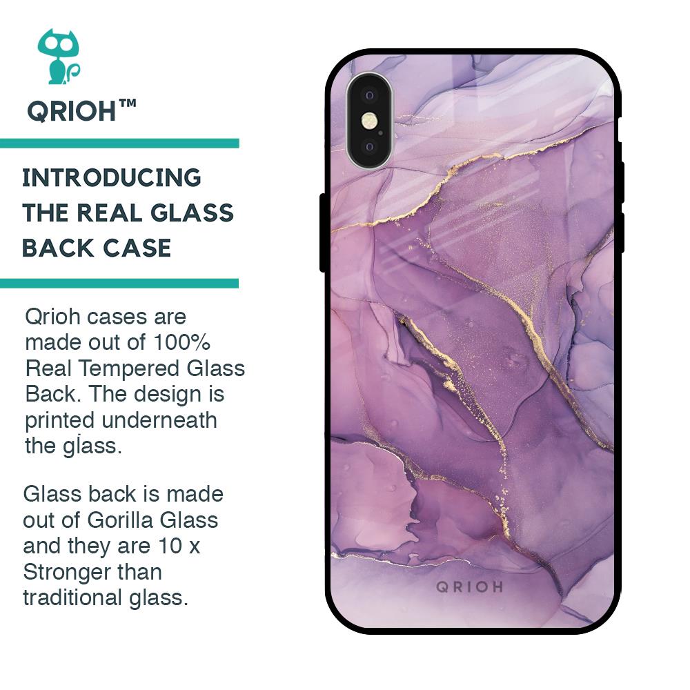 Purple Gold Marble Glass Case for iPhone X
