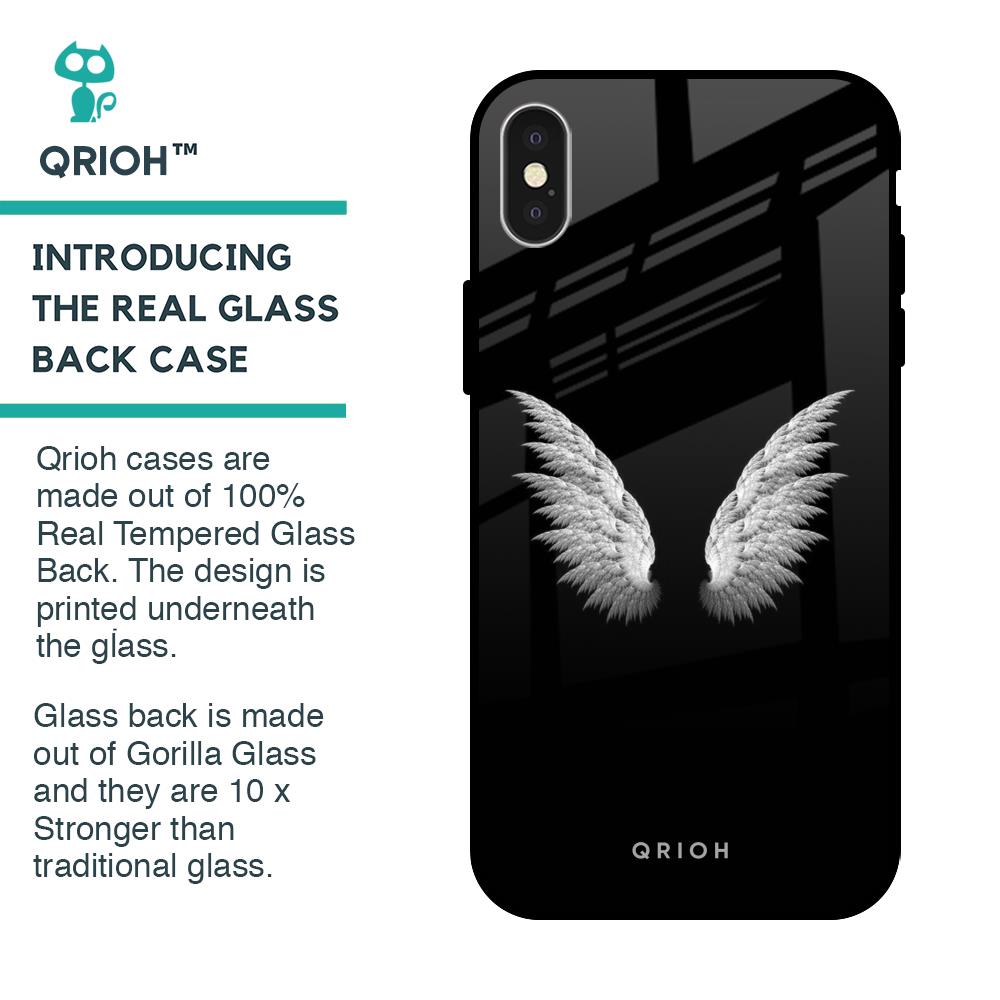White Angel Wings Glass Case for iPhone X