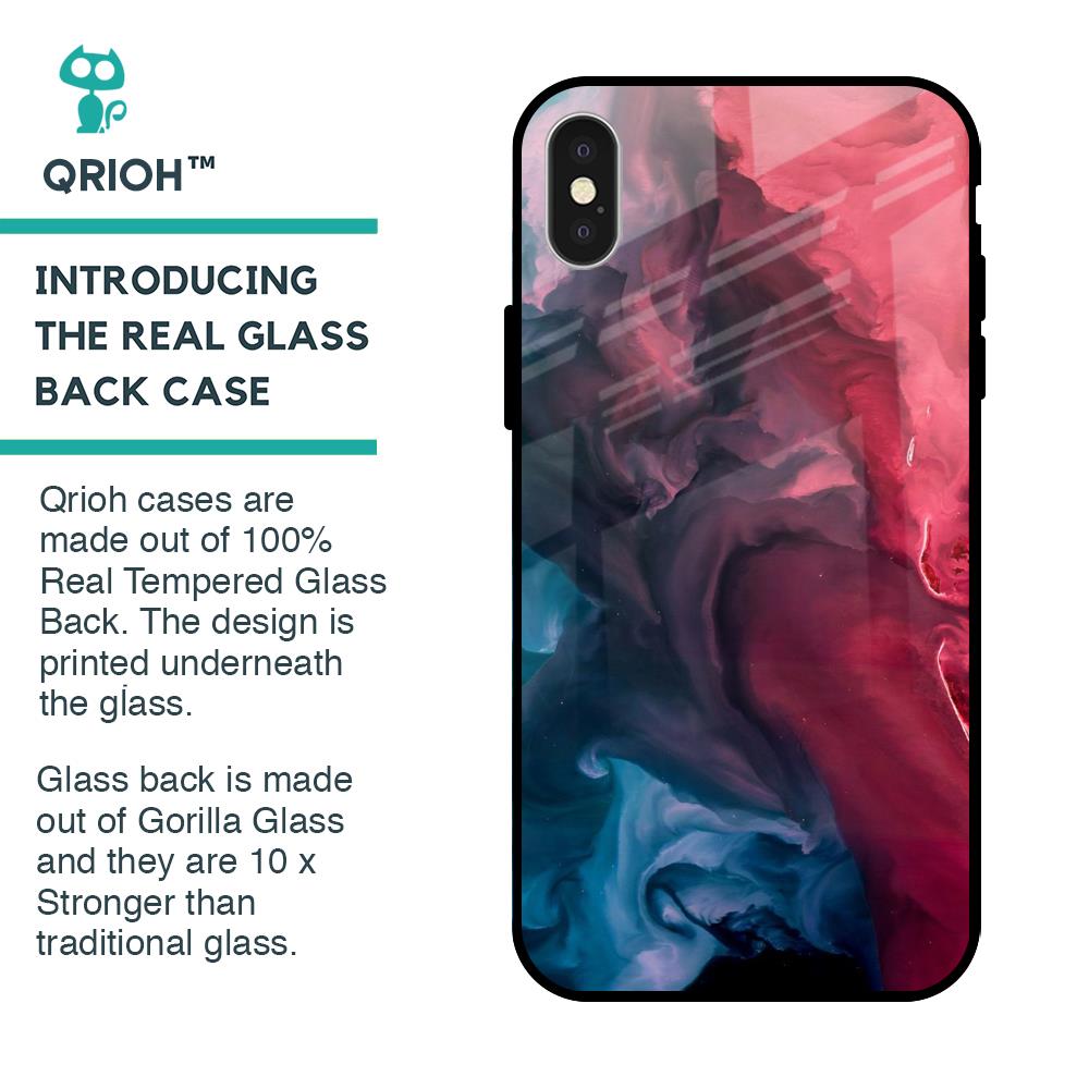 Blue & Red Smoke Glass Case for iPhone X