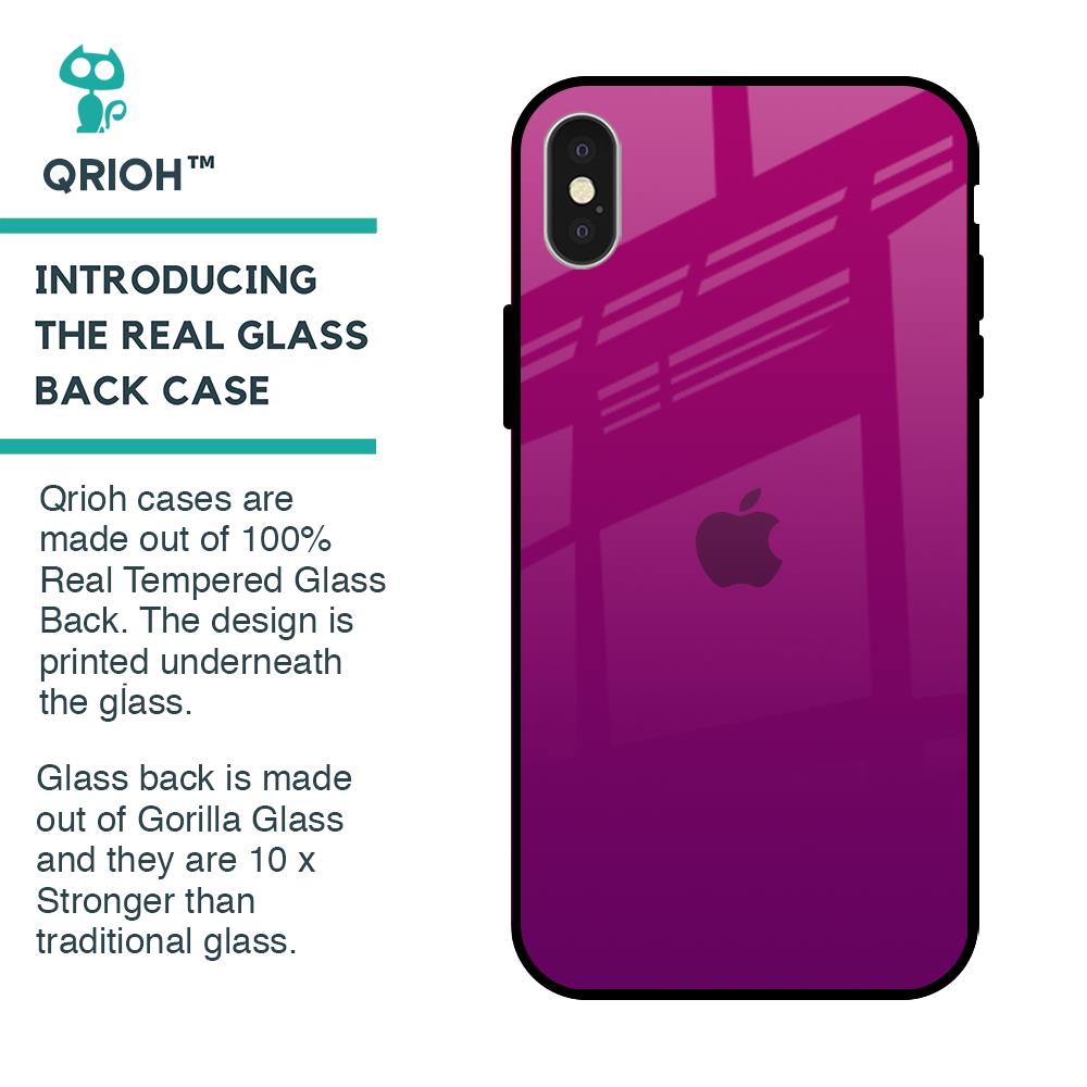 Magenta Gradient Glass Case For iPhone X