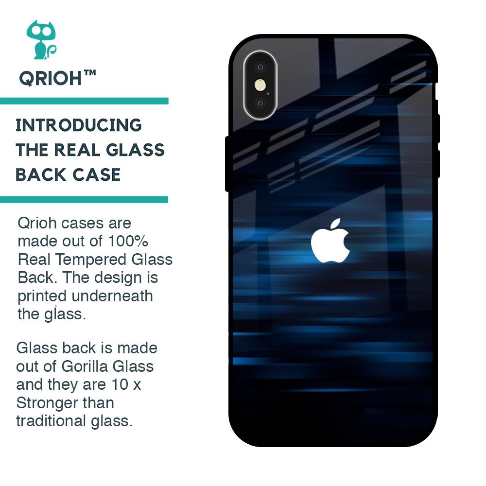 Blue Rough Abstract Glass Case for iPhone X