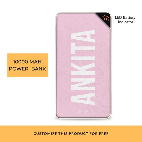 Roseate Text Customized Power Bank