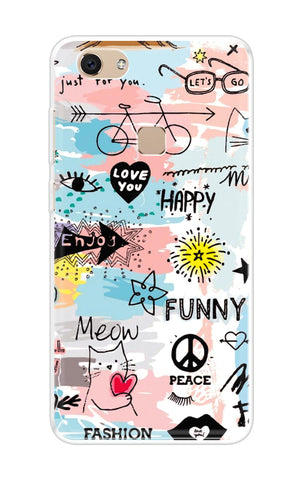 Happy Doodle Vivo V7 Plus Back Cover