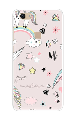 Unicorn Doodle Vivo V7 Plus Back Cover