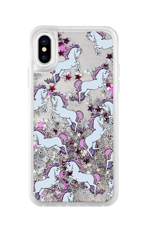 Running Unicorns Silver Star Sparkle iPhone Glitter Cases & Covers Online