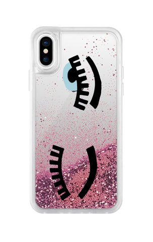 Wink eye Pink Snow Globe iPhone Glitter Cases & Covers Online