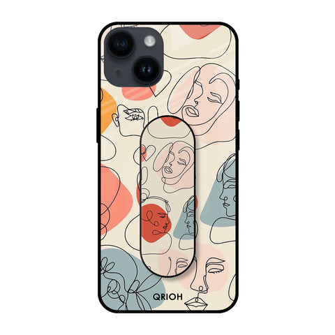 Abstract Faces Glass case with Slider Phone Grip Combo Cases & Covers Online