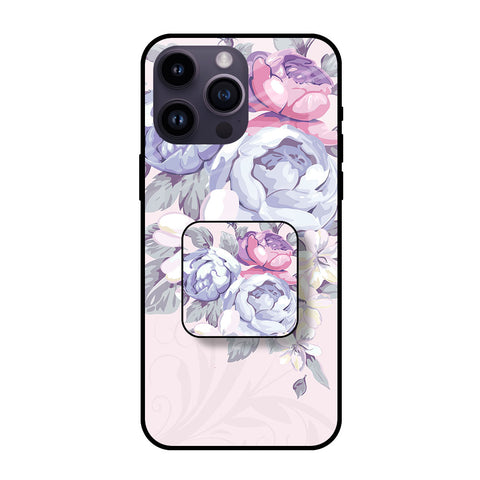 Elegant Flower Glass case with Square Phone Grip Combo Cases & Covers Online