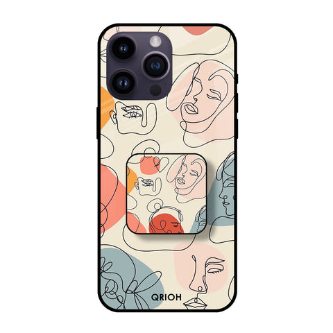 Abstract Faces Glass case with Square Phone Grip Combo Cases & Covers Online