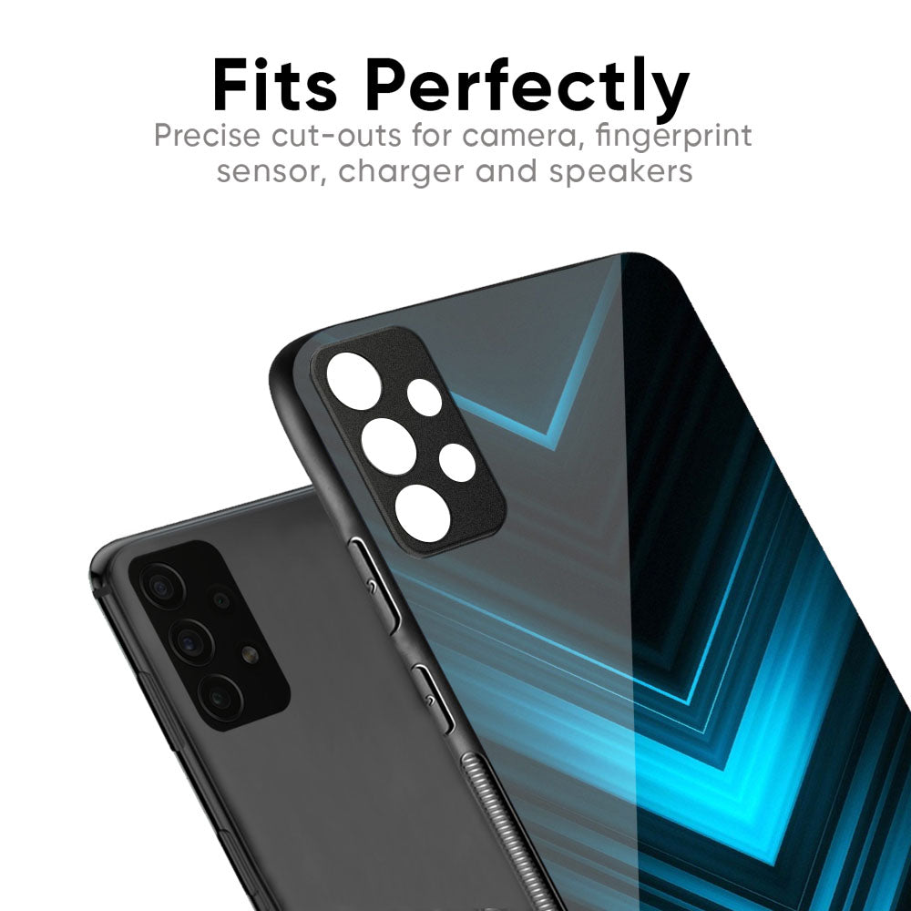 Vertical Blue Arrow Glass Case For Vivo X50 Pro