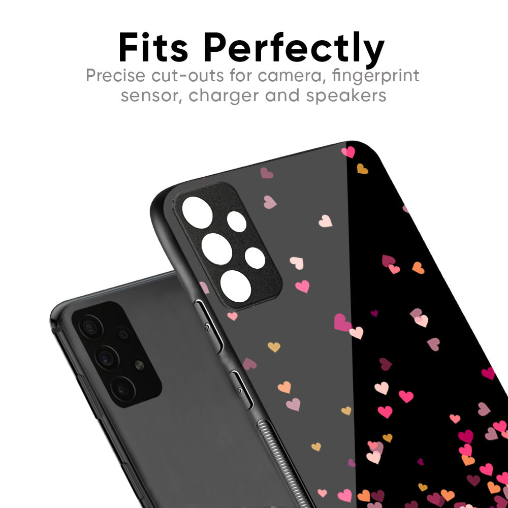 Heart Rain Fall Glass Case For Vivo X50 Pro
