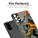 Camouflage Orange Glass Case For Poco X3