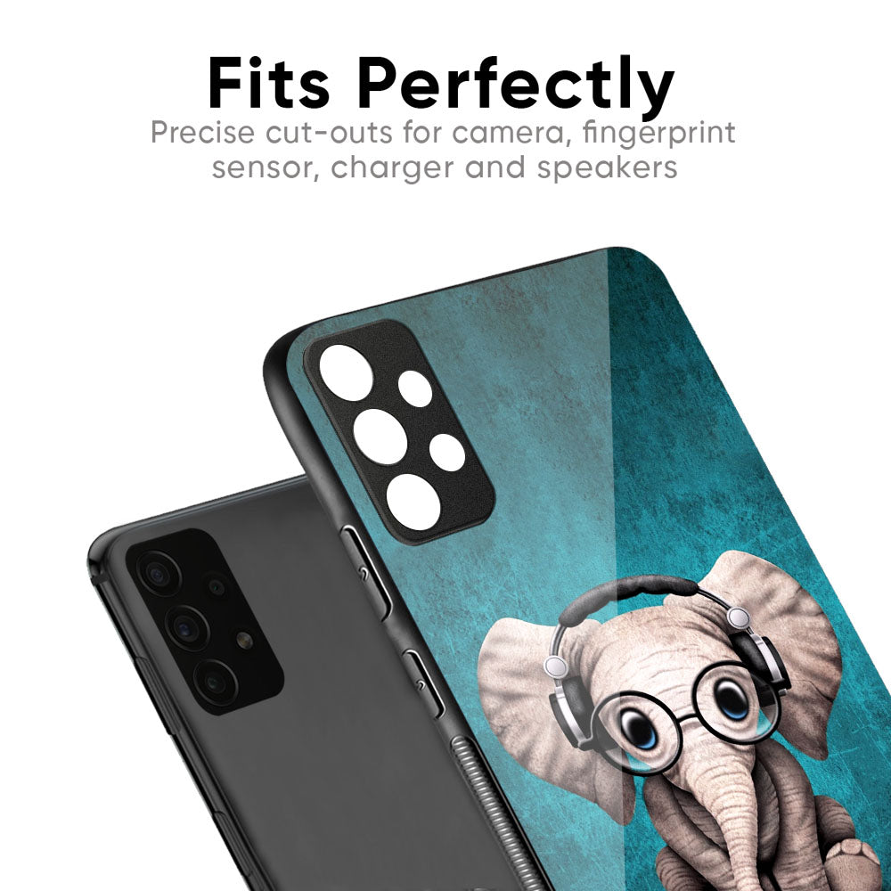 Adorable Baby Elephant Glass Case For Oppo A58 5G