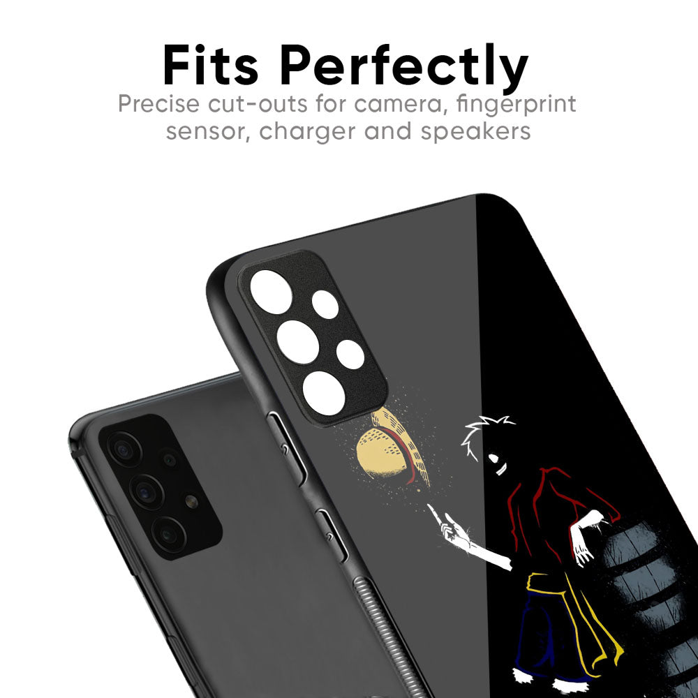 Luffy Line Art Glass Case for Vivo X50 Pro