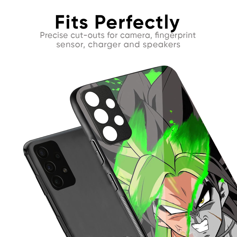 Anime Green Splash Glass Case for Vivo X50 Pro