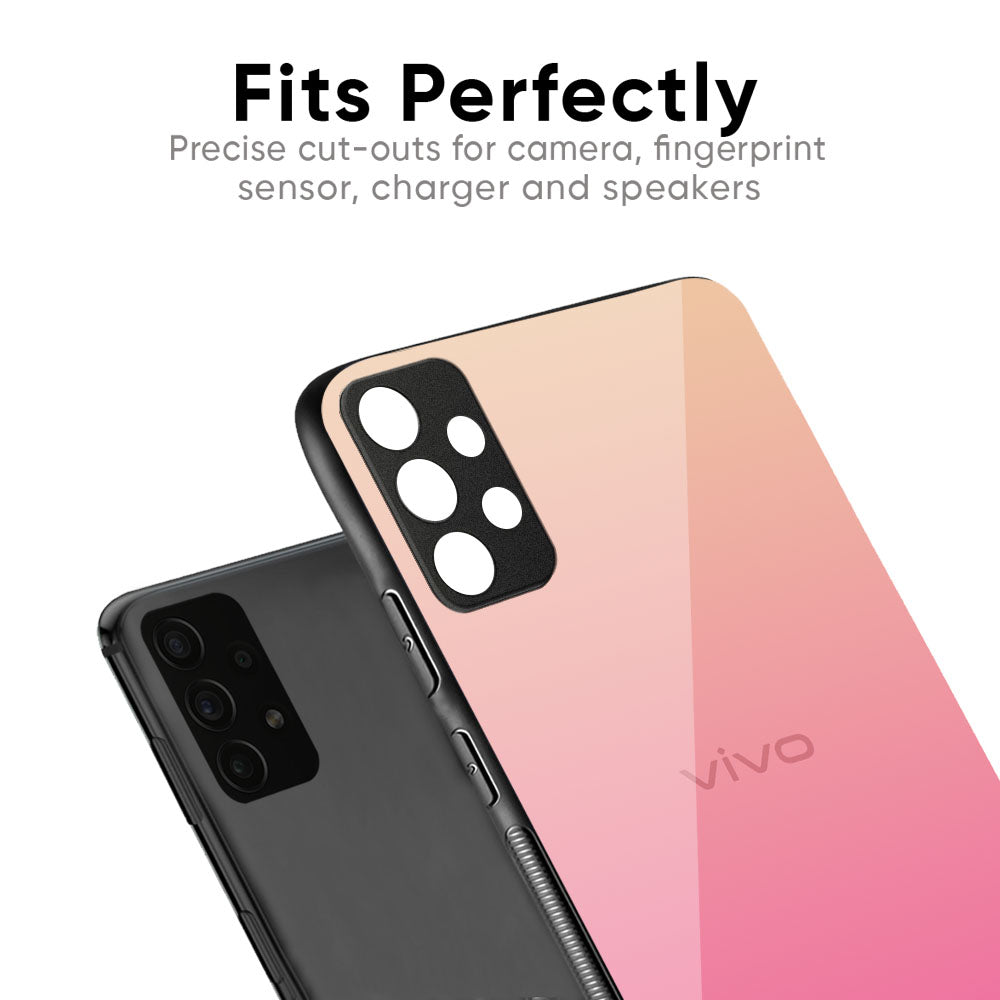 Pastel Pink Gradient Glass Case For Vivo X50 Pro