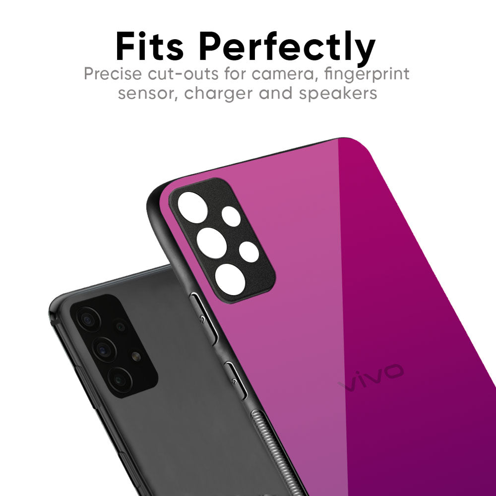 Magenta Gradient Glass Case For Vivo X50 Pro