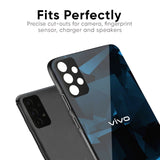 Polygonal Blue Box Glass Case For Vivo V29 Pro 5G