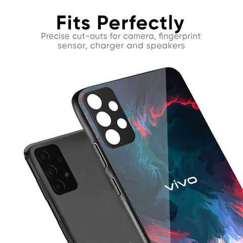 Brush Art Glass Case For Vivo V25
